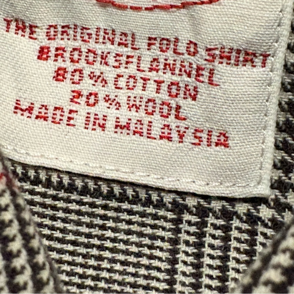 Brooks Brothers original polo flannel gray and Red Checkered Shirt Sz L - Picture 11 of 12